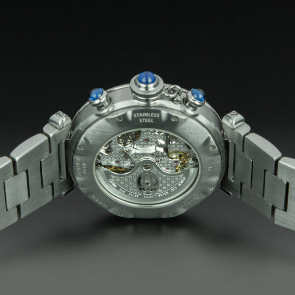 Cartier, Pasha "Chronograph Automatic", 38 mm, Ref. 2113, White Dial, Stainless Steel - immagine 7