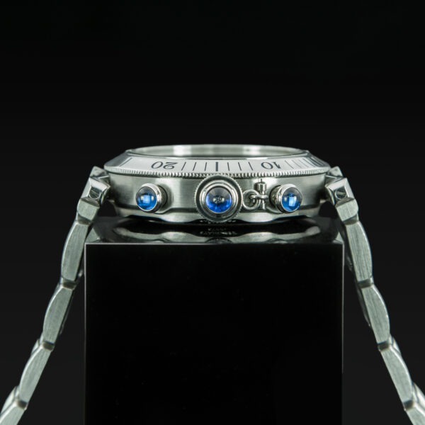Cartier, Pasha "Chronograph Automatic", 38 mm, Ref. 2113, White Dial, Stainless Steel - immagine 5