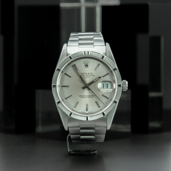 Rolex, Oyster Perpetual Date, 34mm, Ref. 15210, Silver Dial, Year: 1991, Oyster Bracelet, Stainless Steel