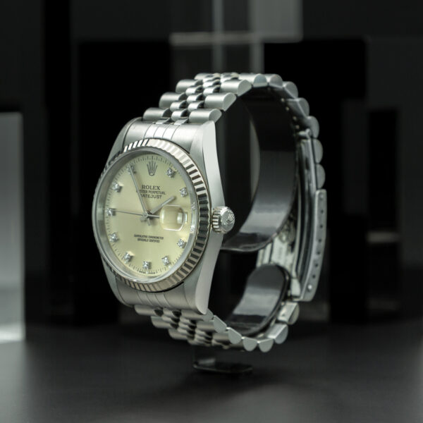 Rolex, DateJust 36mm, Ref. 16234, Silver Diamond Dial, Year: 1996, Jubilee Bracelet, Stainless Steel - immagine 3