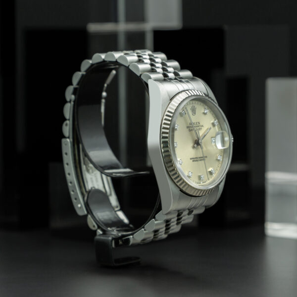 Rolex, DateJust 36mm, Ref. 16234, Silver Diamond Dial, Year: 1996, Jubilee Bracelet, Stainless Steel - immagine 4